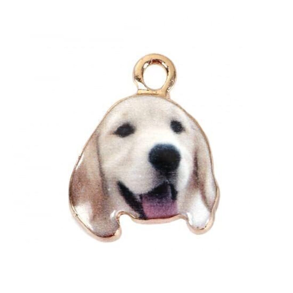 6356 10PC Gold-Plated Color Alloy Enamel Labrador Retriever Dog Charms